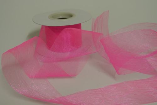 Bild von Band 20m/   80mm, Crash-Organza, pink