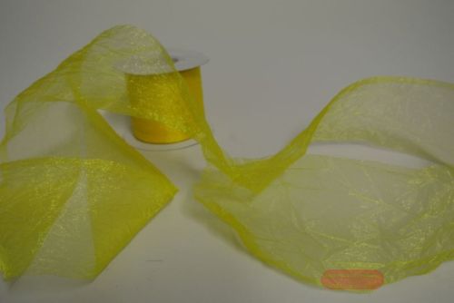 Bild von Band 20m/   80mm, Crash-Organza, gelb