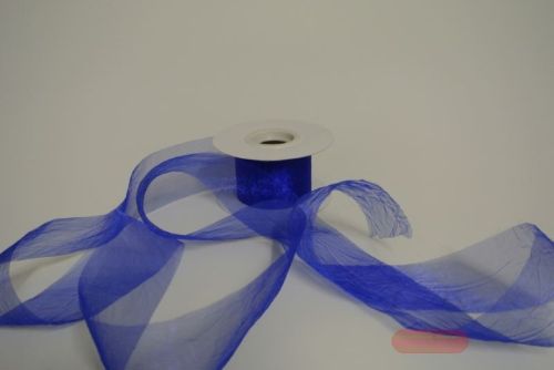 Bild von Band 20m/   50mm, Crash-Organza, royalblau