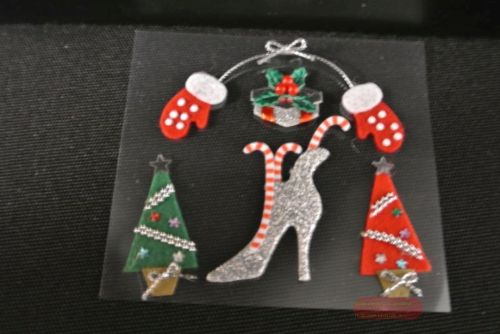 Bild von Bastelset, X-mas 5-Teile klebend, gold/silber/rot