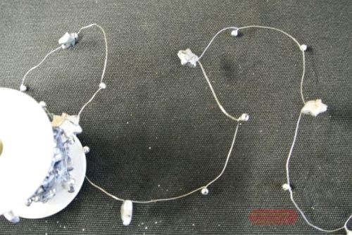 Bild von Girlande, 10m/ 10mm Sterne, silber