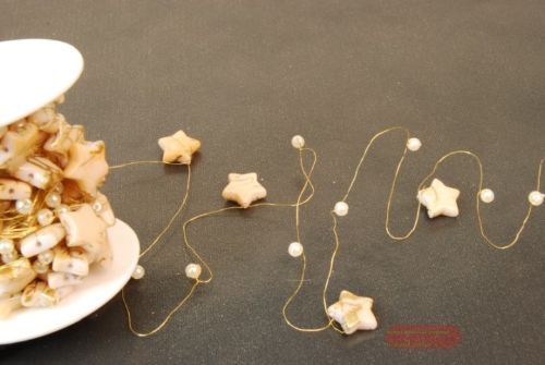 Bild von Girlande, 10m/ 10mm Sterne, creme