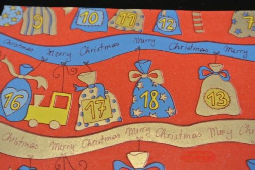 Bild von Bogen 70x 100cm, Merry Christmas Girlande, rot