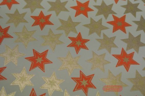 Bild von Bogen 70x 100cm, Sterne, gold/orange