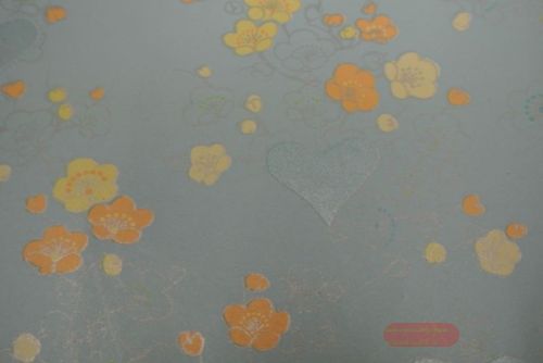 Bild von Bogen 70x 100cm, Herz blau/orange, Eco Bianco