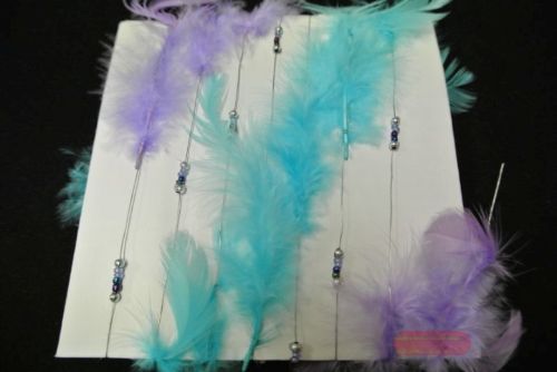 Bild von Girlande 1.8m, Federn, blau/lila