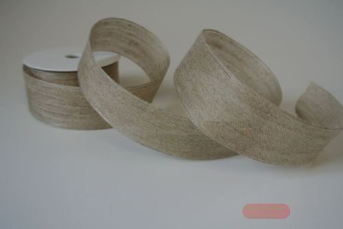 Bild von Band 15m/ 40mm, Leinen grob, natur