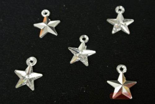 Bild von Deco, Sterne 15mm m. Oese ca. 200 Stk, silber