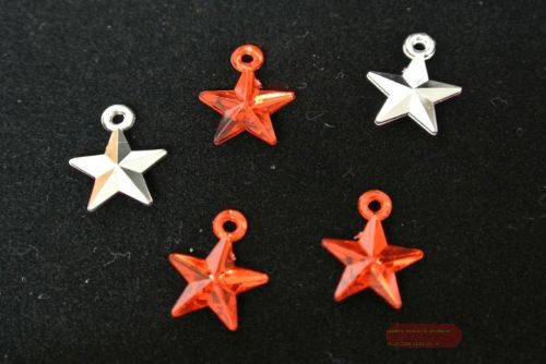 Bild von Deco, Sterne 15mm m. Oese ca. 200 Stk, rot