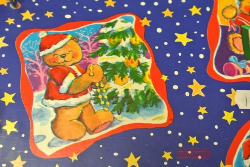 Bild von Bogen 70x 100cm, Bären im Quadrat blau, Moda