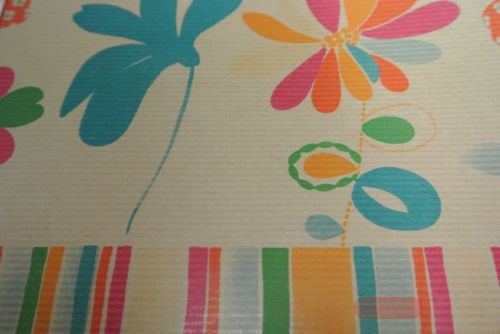 Bild von Bogen 70x 100cm, Blumen modern, türkis/orange