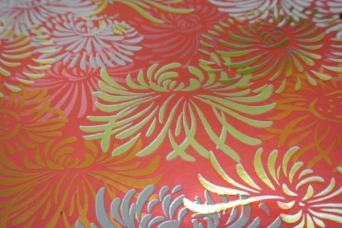 Bild von Bogen 70x 100cm, Blume, rot met.