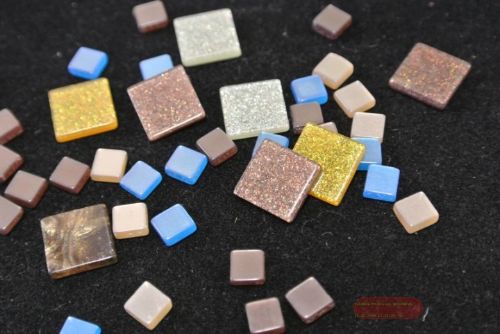 Bild von Deco, Streuquadrat 5/10mm, natur/blau