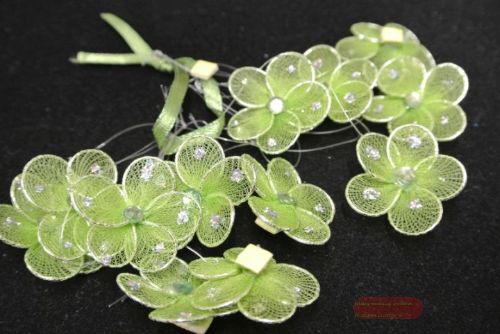 Bild von Deco, Blume 25mm - klebend, grün