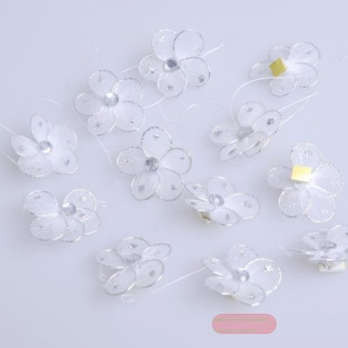 Bild von Deco, Blume 25mm - klebend, weiss