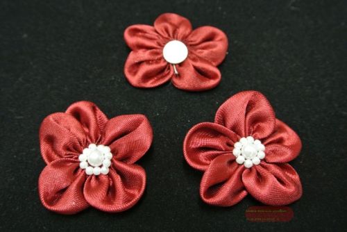 Bild von Deco, Stoffblume 45mm - klebend, bordeaux