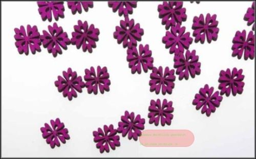 Bild von Streu, Holzblume Lasercut 2cm - 24 Stk, violett