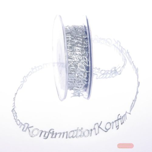 Bild von Band 10m/ 15mm, Konfirmation 120x klebend, silber