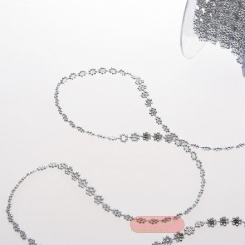 Bild von Girlande 10y/  6mm, Blümchen kl, silber