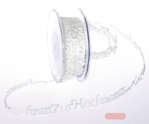 Bild von Band 10m/ 15mm, Zur Hochzeit 120x klebend, creme