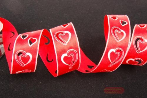 Bild von Band 10m/ 22mm, Herz gestanzt, rot