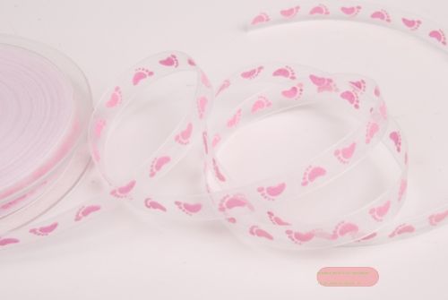 Bild von Band 20m/ 10mm, Baby Füsschen kl, rosa