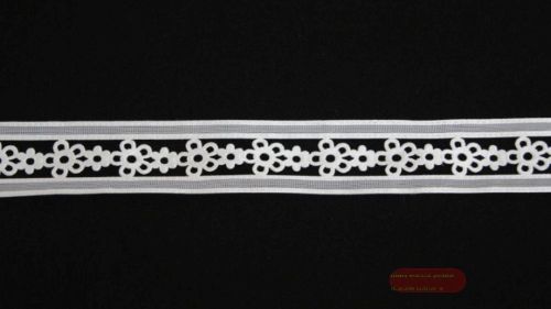 Bild von Band 20m/ 25mm, Blume gestanzt, weiss