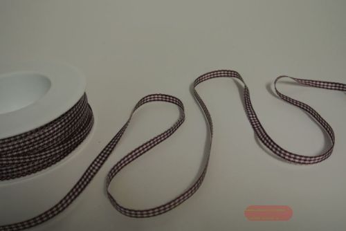 Bild von Band 100m/   5mm, Karo Vichy, bordeaux