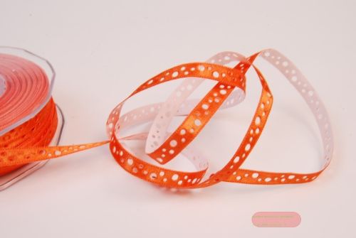 Bild von Band  20m/ 09mm, Lochband klebend, orange