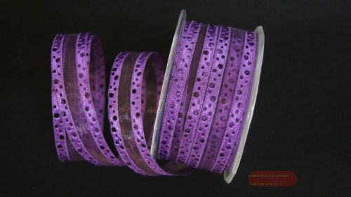 Bild von Band  20m/ 20mm, Organza m. Lochrand, violett