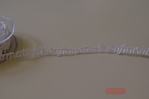 Bild von Band 10m/ 15mm, Konfirmation 120x klebend, weiss