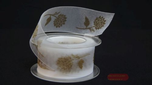 Bild von Band 20m/ 40mm, Clivia Blumen Mab, orange