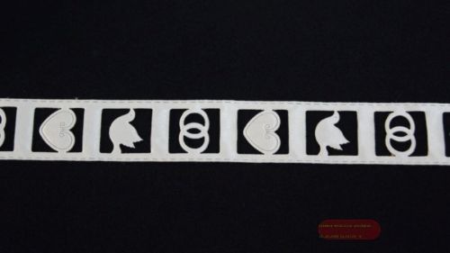 Bild von Band 10y/ 25mm, gestanztes Motiv, ecru