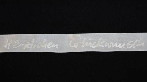 Bild von Band 20m/ 25mm, Herzlichen Glückwunsch, silber