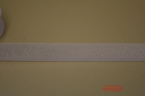 Bild von Band 20m/ 15mm, Blumenmotiv, ecru