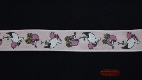 Bild von Band 20m/ 25mm, Storch, rosa