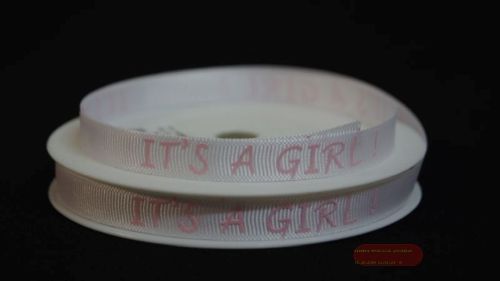 Bild von Band 20m/ 10mm, it's a Girl, ecru/rosa
