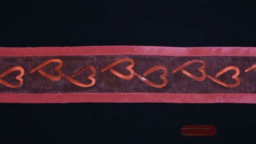 Bild von Band 20m/ 40mm, Herz/ Sheer, rot/rot