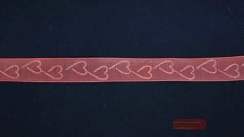 Bild von Band 20m/ 15mm, Herz offen 3D rot Sheer, rot