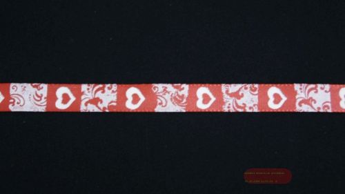 Bild von Band 20m/ 15mm, Heart & Ornament, rot