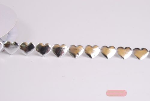 Bild von Band 10y/ 15mm, Lurex Hearts, silber