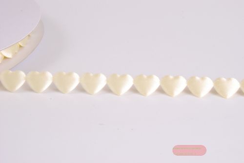 Bild von Band 10y/ 15mm, Satin Herz, ecru