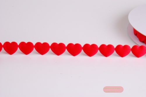 Bild von Band 10y/ 15mm, Satin Herz, rot