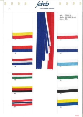 Bild von Band 50m/ 25mm, National, rot/weiss