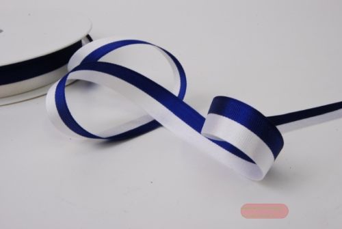 Bild von Band 50m/ 15mm, National, dunkelblau/weiss