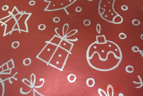 Bild von Bogen 70x 100cm, Strichmotiv, rubin