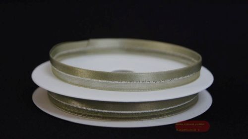 Bild von Band 20m/ 10mm, uni & tüll, olive/silber 64