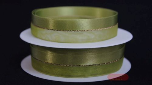Bild von Band 20m/ 22mm, uni & tüll, h'grün