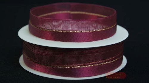 Bild von Band 20m/ 22mm, uni & tüll, bordeaux