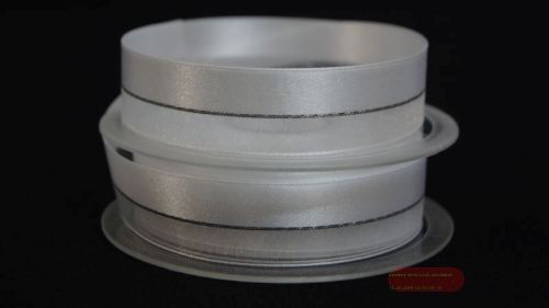 Bild von Band 20m/ 22mm, uni & tüll, weiss/silber